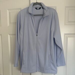 Lands' End Women's Soft Blue Full zip fleece